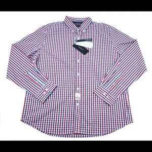 Men’s Denim & Flower Button Down Casual Shirt